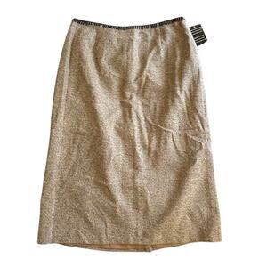 Kasper VTG 90s Western Pencil Skirt 8 Frontier Country Brown Beige Y2K Midi Prep